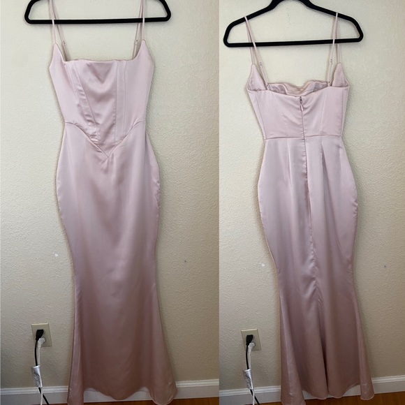 HOUSE OF CB 'Olivette' Crystal Satin Corset Maxi Dress/Size M NWOT - Picture 4 of 16